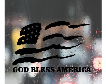 Custom Decal God Bless America / Vinyl Sticker Decal for Car, Truck, Window, Bumper, Laptop, Phone, Home Decoration