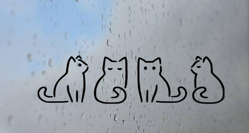 Four Vibrant Cat Sticker Decals, Car, Truck, Motorcycle, Window, Laptop, Tumbler, Sports, Phone, Home Decoration, Funny Designs, Made In The image 4