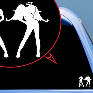 Sexy Devil Angel Car Vinyl Sticker Decal for Car, Truck, Window, Bumper Decal for Laptop, Phone, Home Decoration