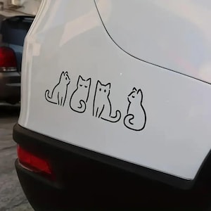Four Vibrant Cat Sticker Decals, Car, Truck, Motorcycle, Window, Laptop, Tumbler, Sports, Phone, Home Decoration, Funny Designs, Made In The image 1