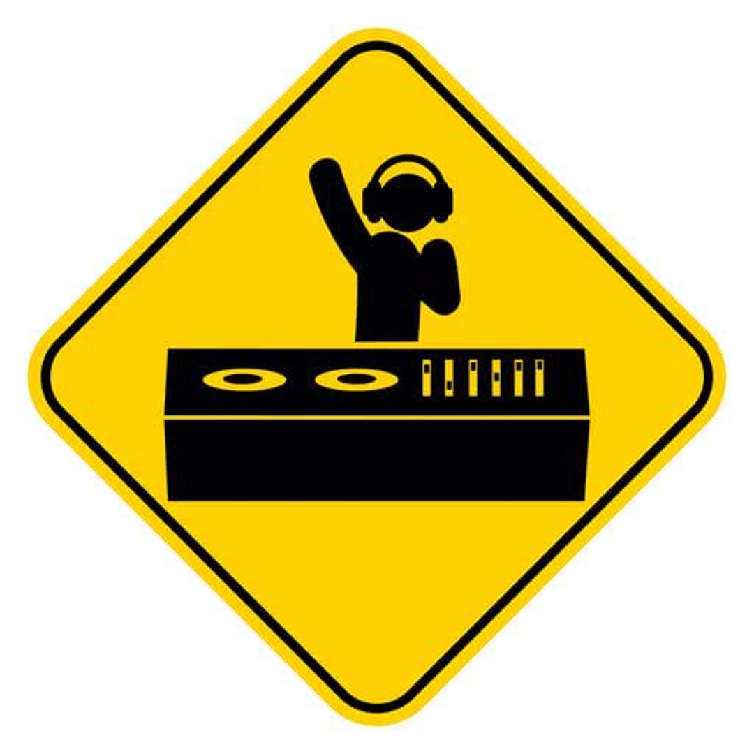 DJ Road Sign Sticker Decals, Laptop, Home Decoration, Car, Truck, Funny ...