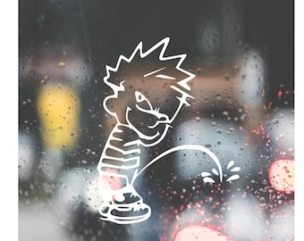 Calvin Cowboy Peeing on Chevy Designs Sticker 5.5 X 5.5 - Etsy