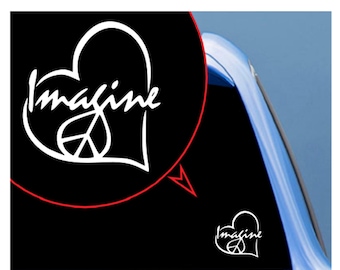 Imagine Peace Heart Vinyl Decal Sticker