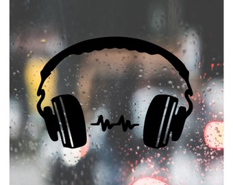 DJ Headphones Vinyl Decal, Music Lover Gift