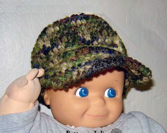 Gorro Camuflaje Bebé - Patrón de Ganchillo 4 tallas para 0-24m
