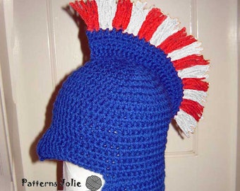 Römischer Soldat Helm Häkelanleitung 6 Größen Kleinkind-Erwachsene; eine kostenlose Anleitung von Halloween Cat Hat enthalten