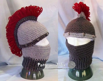 Patrón de casco espartano de crochet, tallas de niño a adulto (patrón PDF)