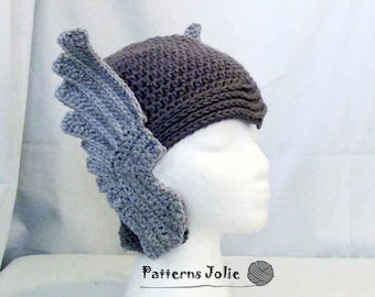 Casco Valquiria Thor- Patrón de Ganchillo 5 tallas, Niño-Adulto; Se incluye un patrón gratuito de sombrero de gato de Halloween