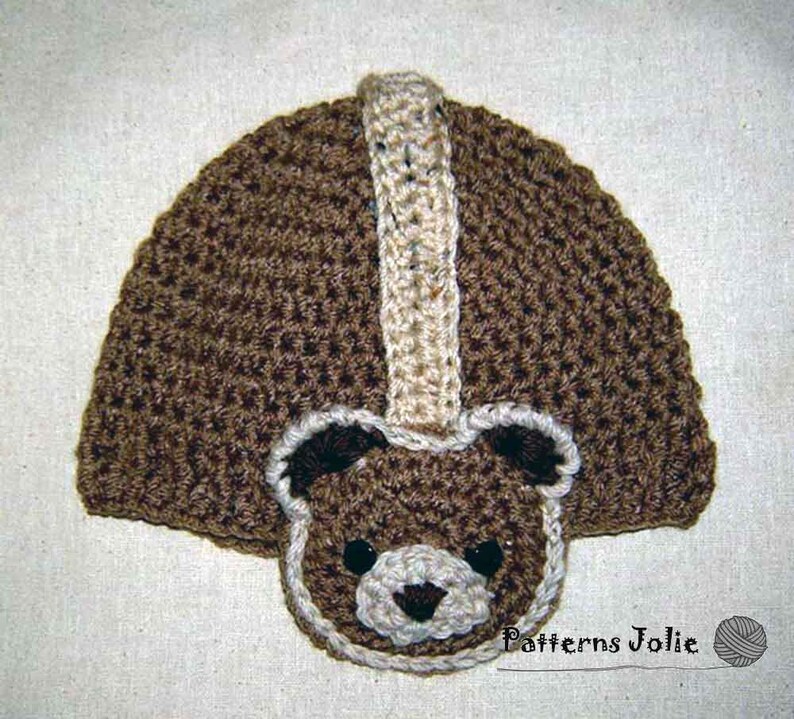Baby Hat with Teddy Bear Earmuffs Crochet Pattern 6 sizes Baby-child; A Free Pattern of Halloween Cat Hat Included