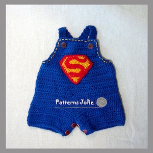 Baby Jeans Shorts Overall, Easy Change with Buttons on Crotch - Crohet Pattern 4 sizes, 0-18M