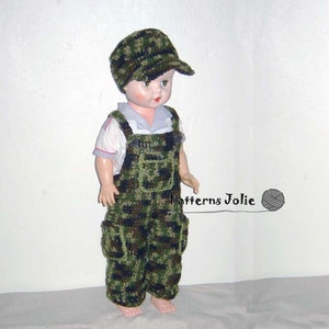 Peto y Gorro Camuflaje Bebé, Fácil Cambio con Botones en Entrepierna - Patrón Crohet 4 tallas