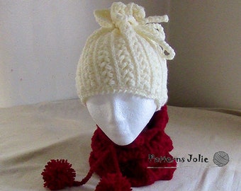 Messy Bun Hat /Neck Warmer-Crochet Pattern 5 sizes, Child-Adult; A Free Pattern of Cat Hat Included
