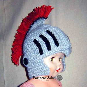 Roman Soldier Helmet Knight Helmet with Visor, Crochet Pattern 6 sizes Toddler-Adult;  a Free Pattern of Halloween Cat Hat Included