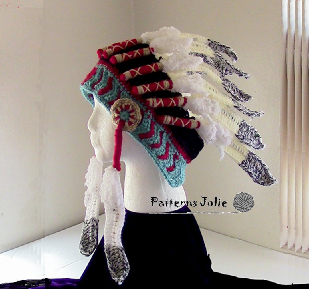 Indian Headdress Crochet Pattern 3 Sizes Child-sdult; A Free