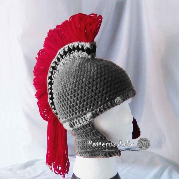 Spartan Roman Soldier Helmet  Crochet Pattern 6 sizes Toddler-Adult;  a Free Pattern of Halloween Cat Hat Included