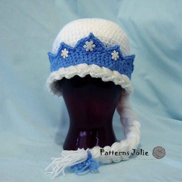 Snow Princess Hat- Crochet Pattern 4 sizes, Child-Adult; A Free Pattern of Halloween Cat Hat Included