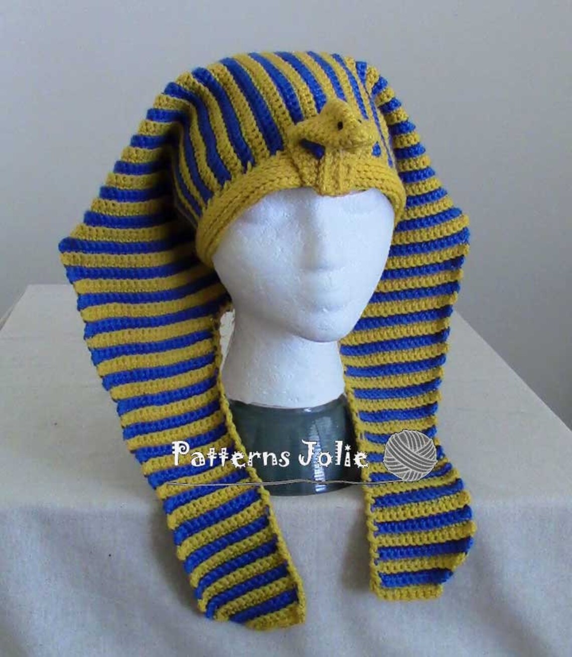 King Tut Headdress Crochet Pattern 4 Sizes Child adult A Etsy
