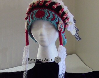Indian Headdress Crochet Pattern 3 Sizes Child-sdult; A Free