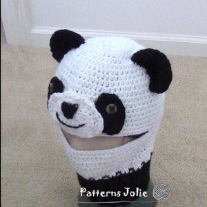 Panda Ski Mask Hat, Crochet Pattern 4 sizes, Child-Adult; A Free Pattern of Cat Hat Included