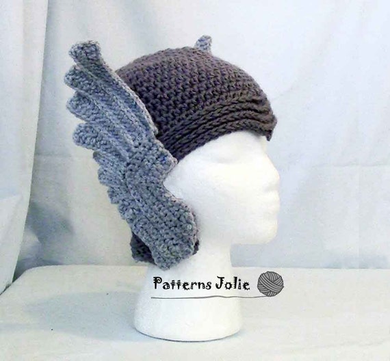 Valkyrie Thor Helmet- Crochet Pattern 5 Sizes, Child-adult; A Free