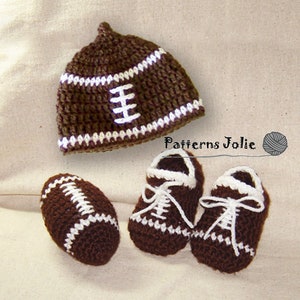 Baby Football Hat, Booties, Toy Football Set, Crohet Pattern