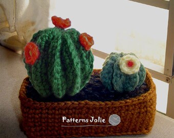 Patrón de crochet de jardín de cactus ideal para decoración casera o regalos