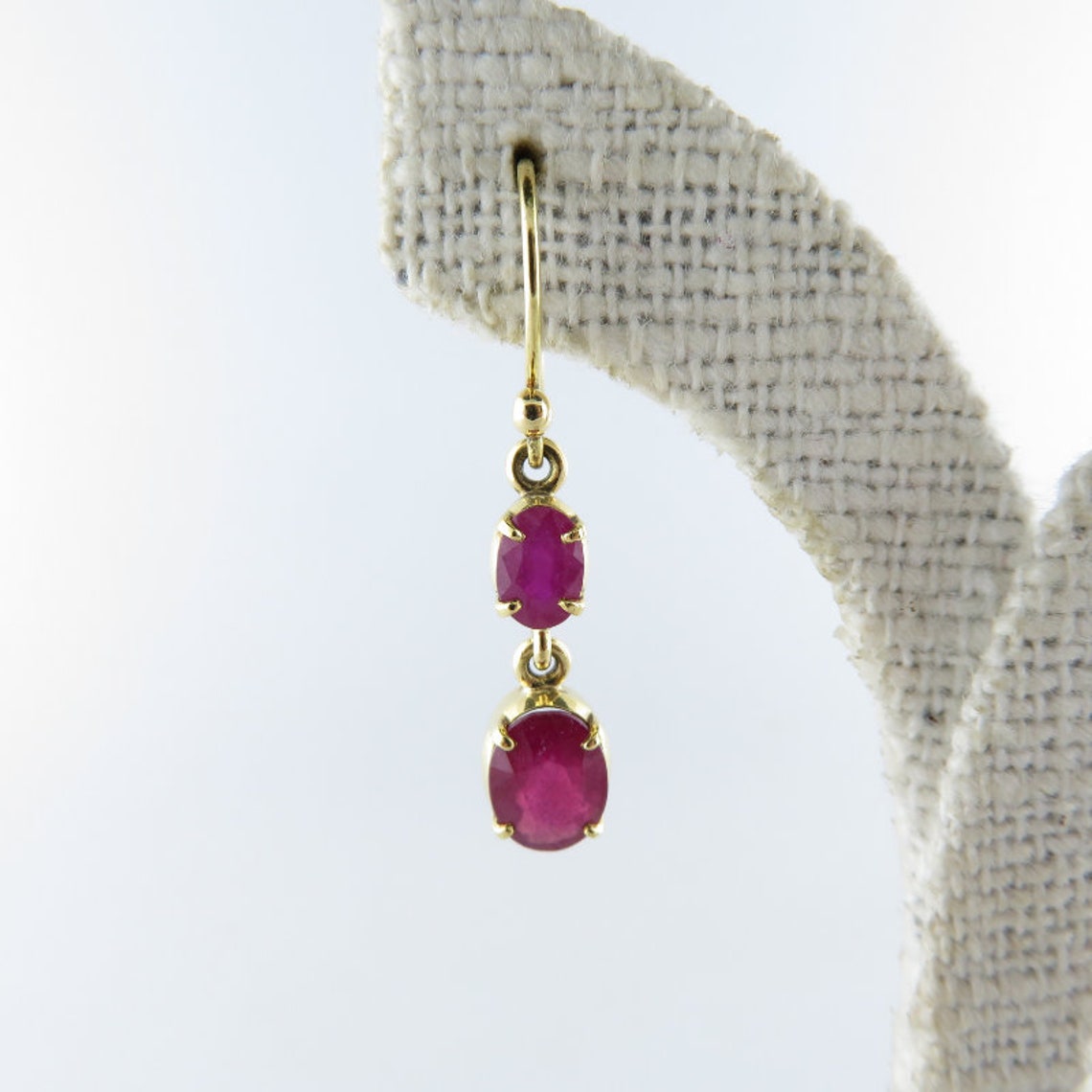 Ruby Earrings with 18K Gold | Etsy