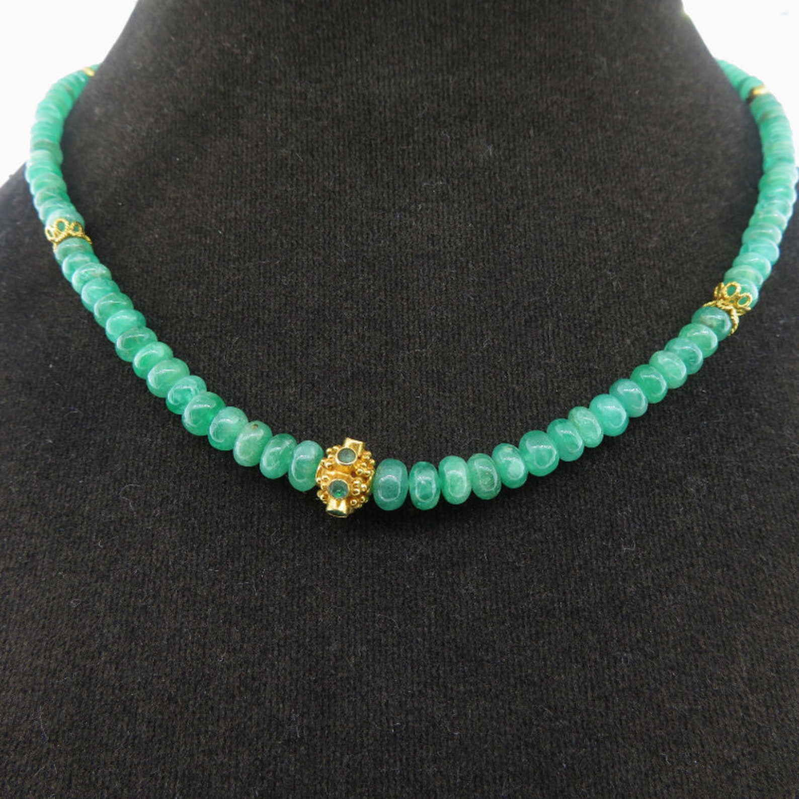 Emerald Necklace With 18K Gold Etsy