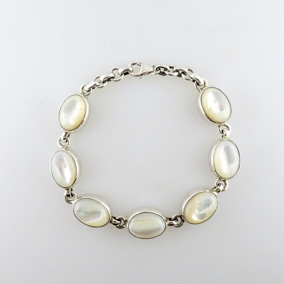 Mother of Pearl Bracelet with Sterling Silver Etsy