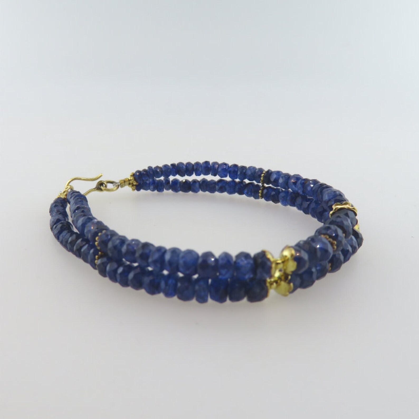 Blue Sapphire Bracelet with 18K Gold Etsy