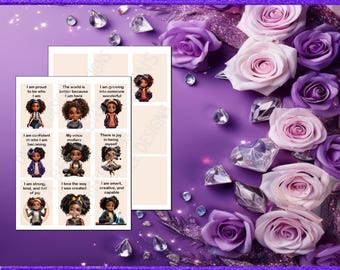 Cartes de vœux de fille noire | Jeu de cartes Amour de soi et confiance en soi - Édition couleur