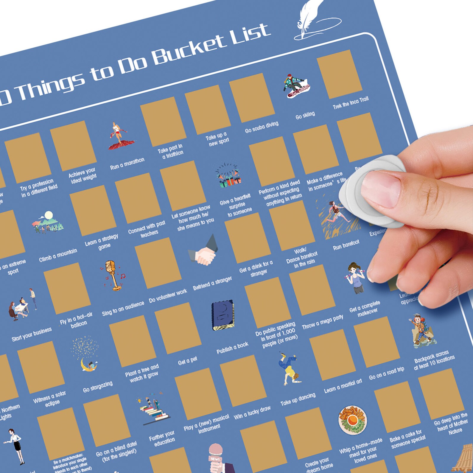 100 Things to Do Scratch Bucket List Poster With Etsy