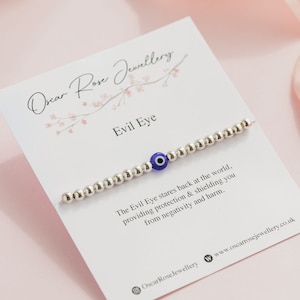 Evil Eye Bracelet  - Blue Eye Bracelet - Evil Eye Sterling Silver Bracelet - Bracelet for protection - Protection - Mothers Day Gift