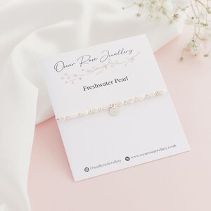 Freshwater Pearl & Initial Bracelet, Pearl Bracelet, Bridal Bracelet, Wedding Day Jewellery, Personalised Bracelet, Stacking Bracelet