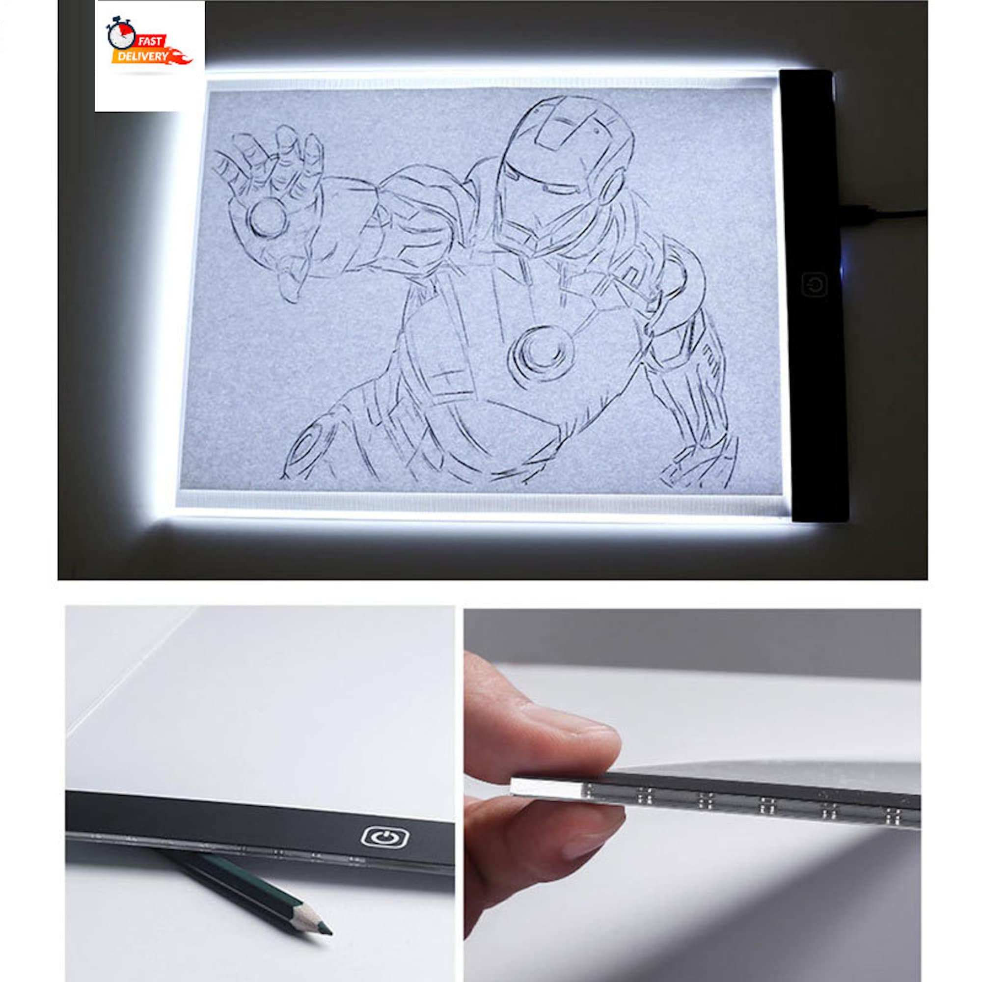 JUNLON Aluminum A4 USB LED Light Pad Light Box Light Table Tracing Board,Adjustable Brightness Ultra-Slim Led Pad Light for Weeding Vinyl,Drawing,Artcraft,Sketching,5D Diamond Painting Full Drill 