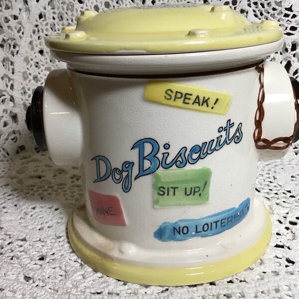 Vintage 50's Fred Roberts Dog Biscuit Fire Hydrant Jar Japan