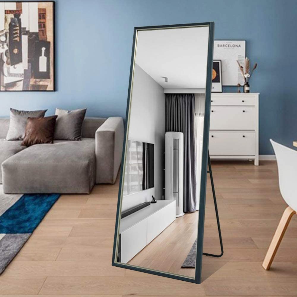 Deep Blue Full Length Mirror Navy Blue Standing Mirror Wall Etsy