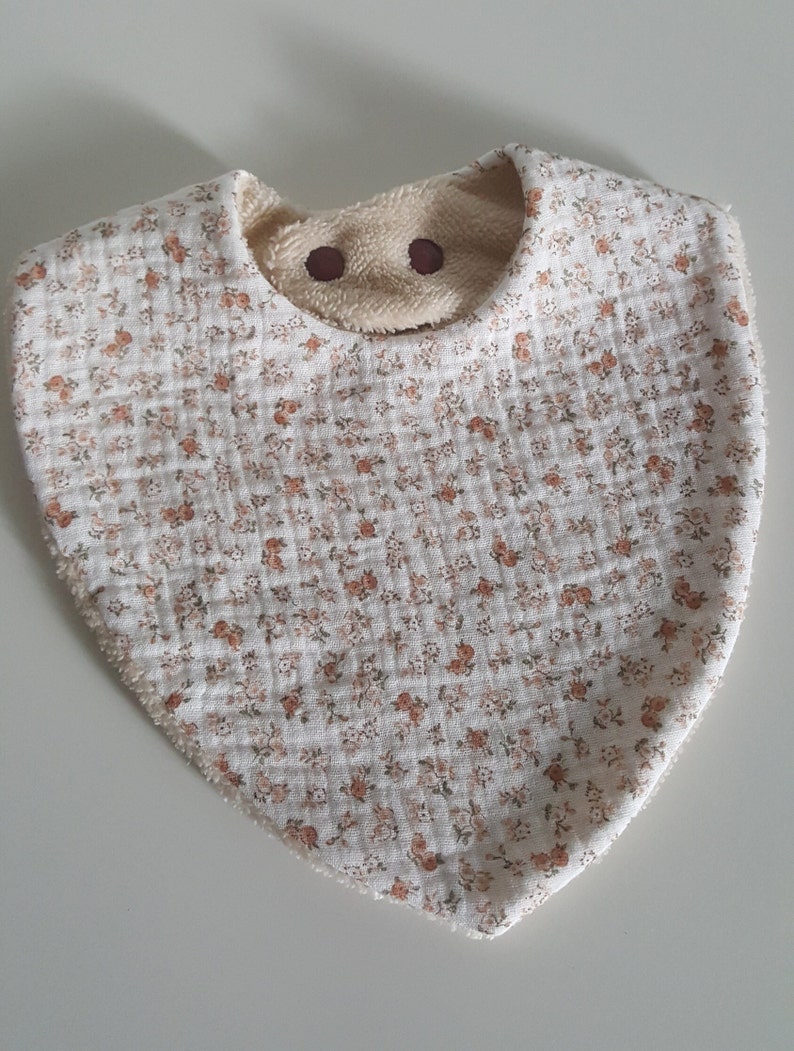 Bavoirs bandana double gaze, 0 à 15 mois, tissu éponge, doux B3