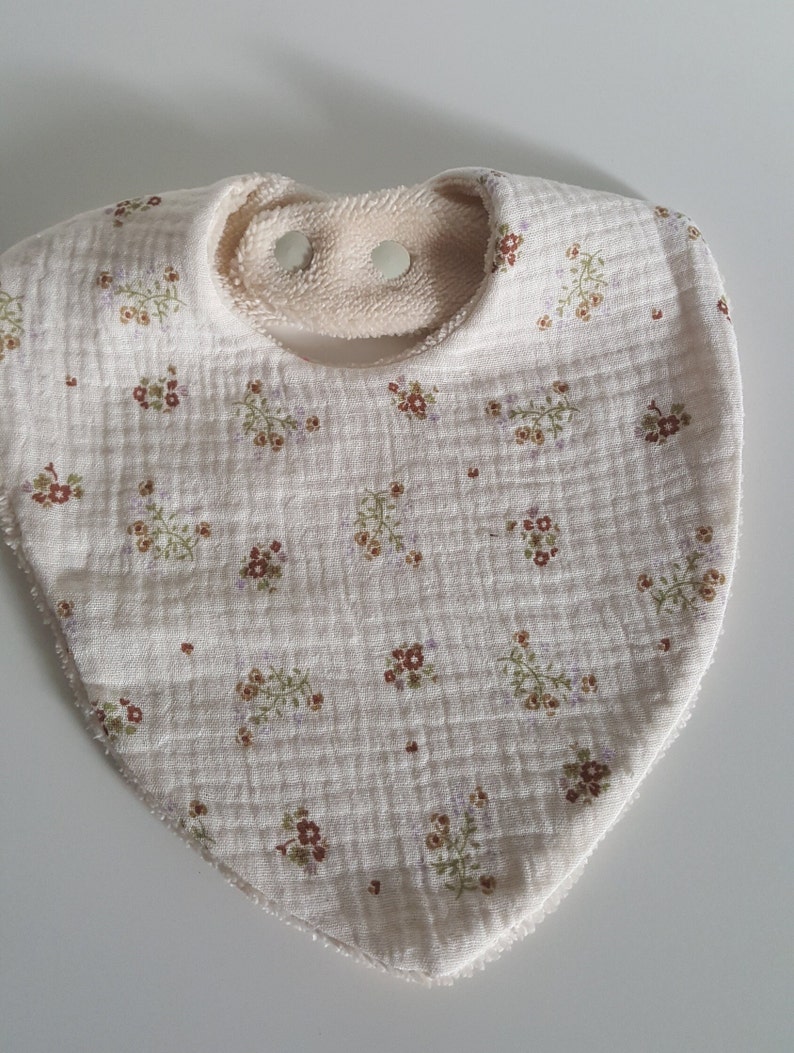 Bavoirs bandana double gaze, 0 à 15 mois, tissu éponge, doux B1