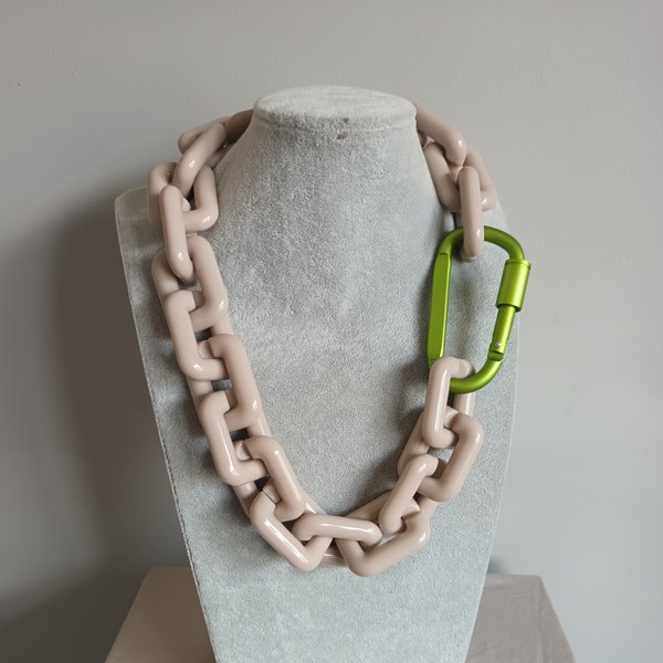 Super chunky statement necklace with mega carabiner detail