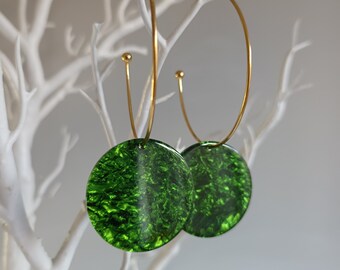 Statement earrings in stunning green