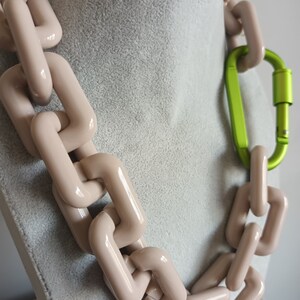 Super chunky statement necklace with mega carabiner detail image 3