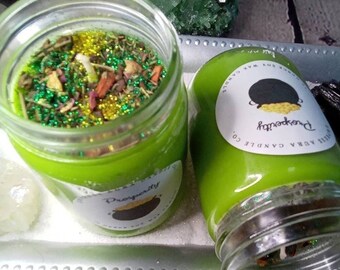 Handmade Prosperity Soy Candle: Herbal Blend, Abundance Ritual (10.5 oz)