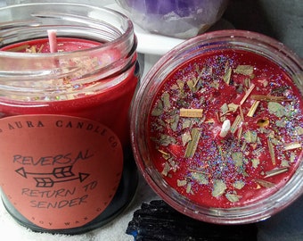 Reversal Candle | Return to Sender Candle | Hex Reversal | Black Magic Removal | Banish Evil | Curse Removal| Spiritual Protection