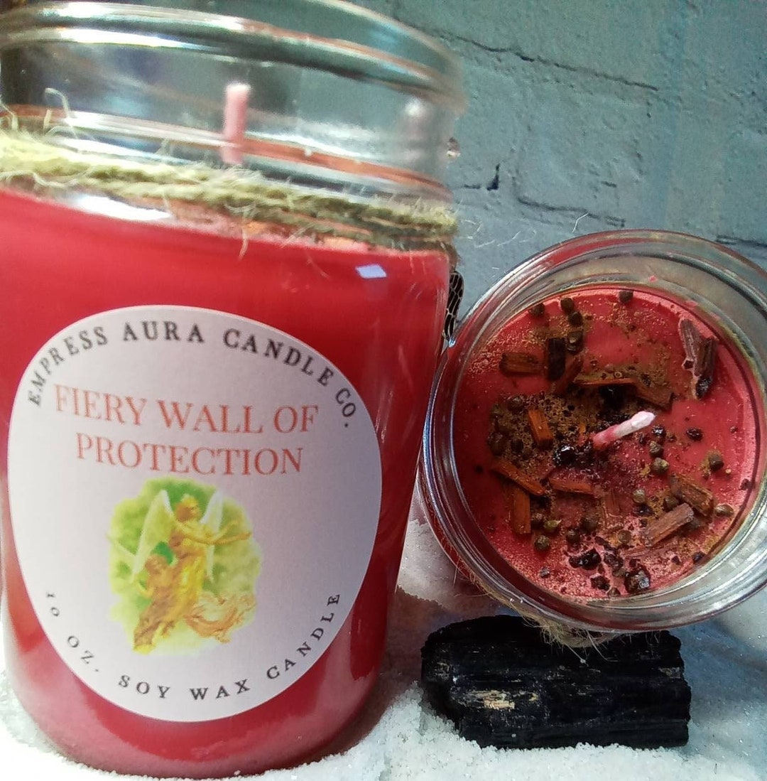 Fiery Wall of Protection Candle: Herbal Intention Soy Candle - Etsy