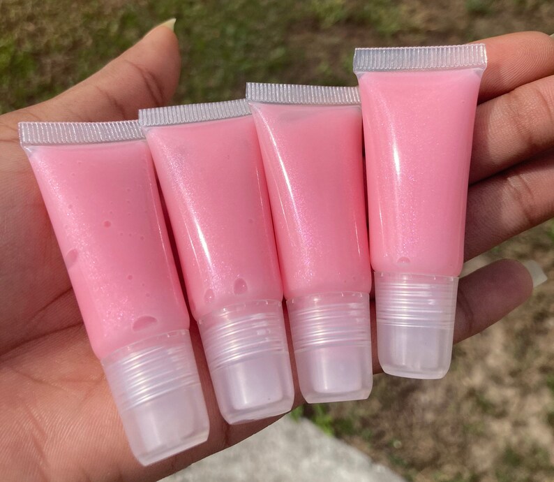 Baby Pink Glitter Lip Gloss Handmade Lip Gloss 100 Vegan and Etsy
