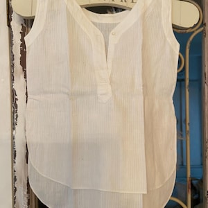 Vintage shirt child white linen