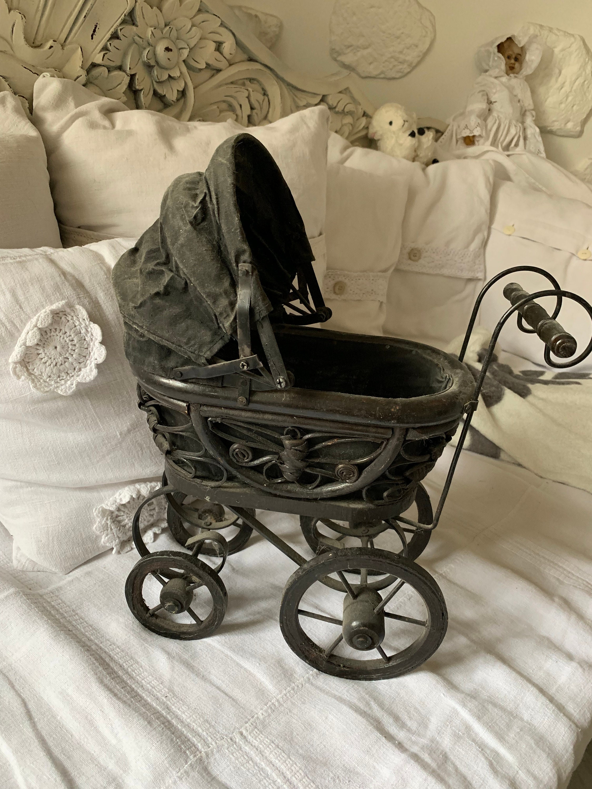 Nostalgie Puppenwagen Rattan - Etsy.de