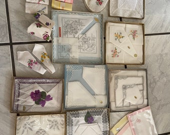 Lot of vintage handkerchiefs cotton
