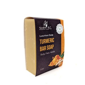 Turmeric Soap Bar – Tea Tree, Cedarwood and Lavender | Handmade Natural Skincare | Cold Process | True Turmeric Essential Oil - 5 OZ